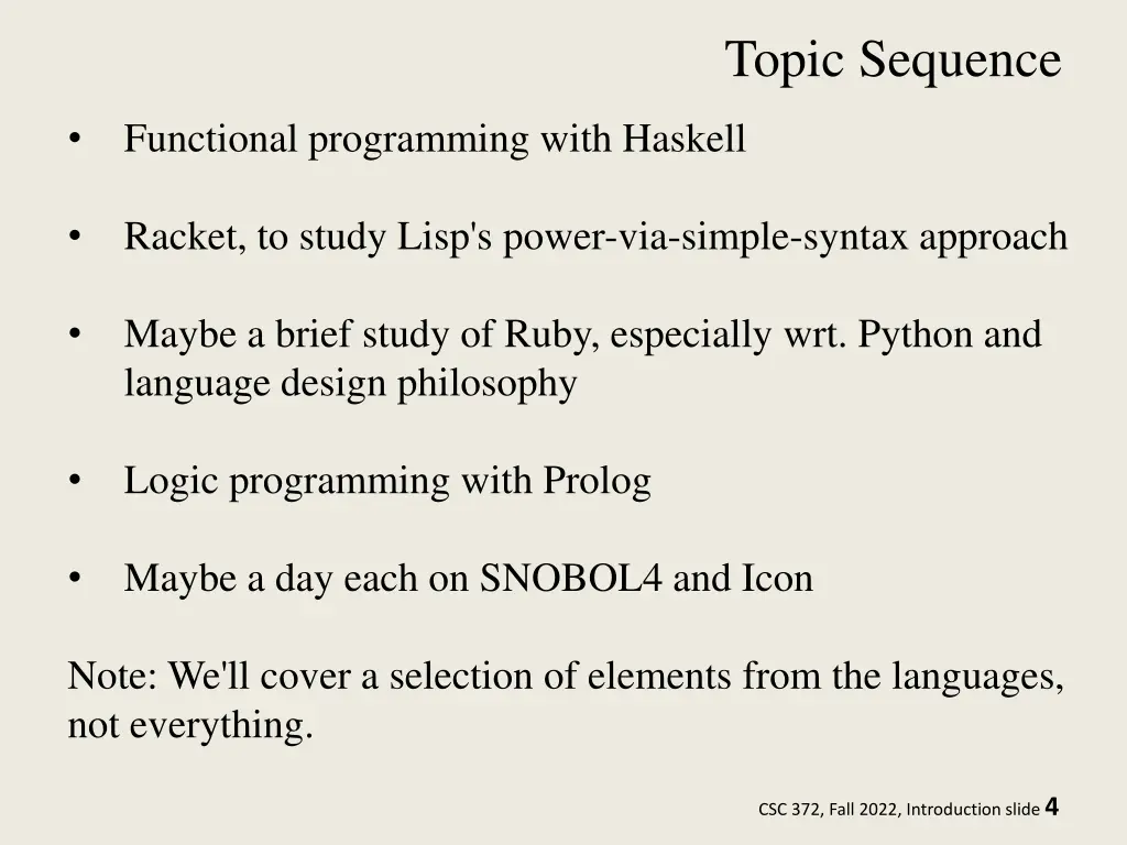 topic sequence