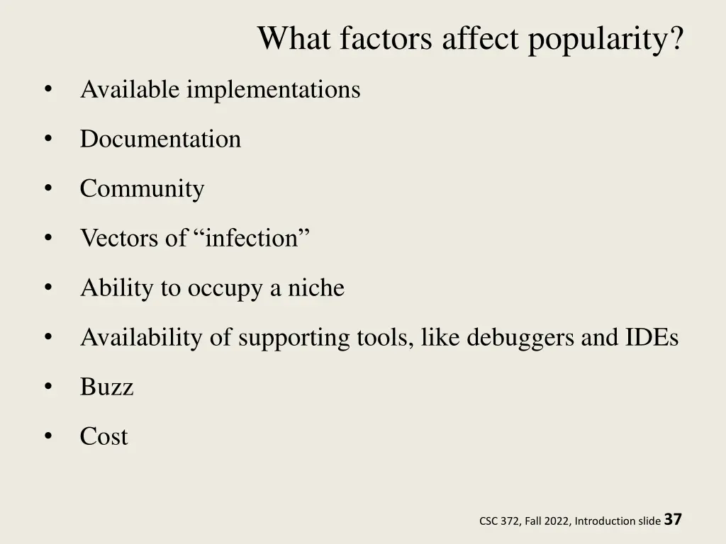 what factors affect popularity