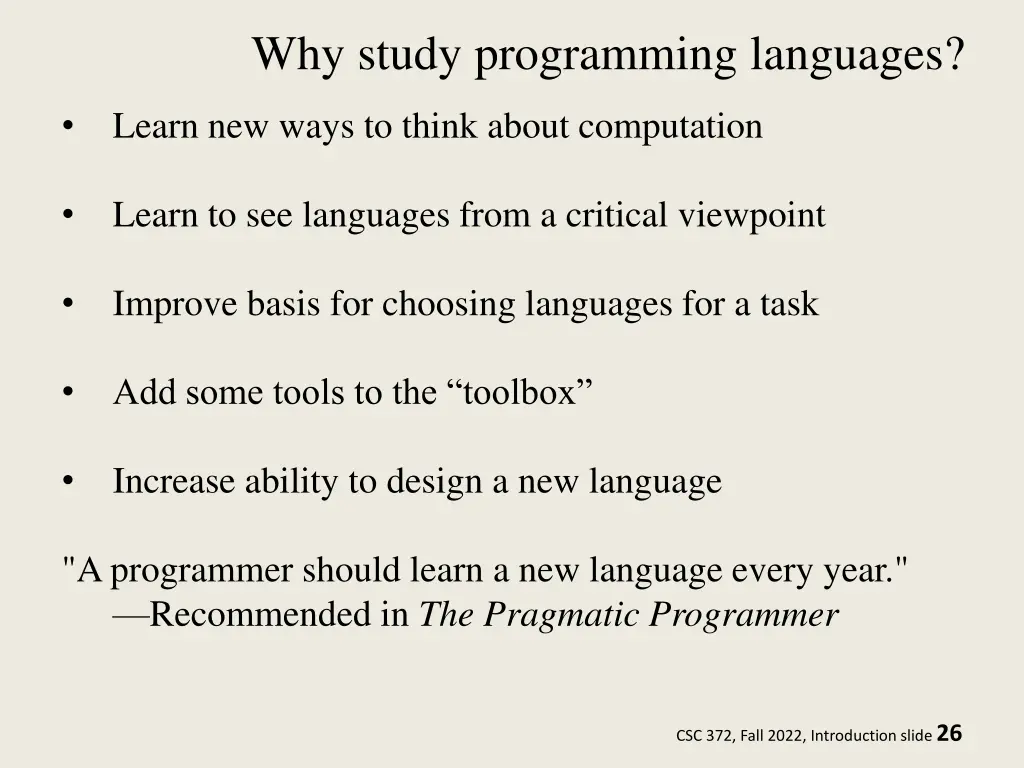 why study programming languages