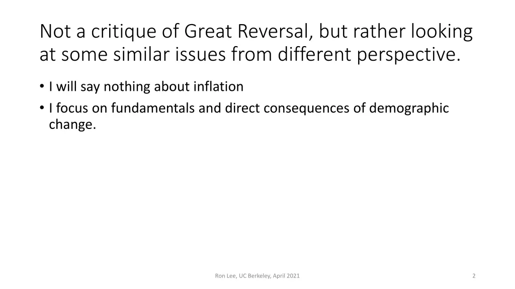 not a critique of great reversal but rather