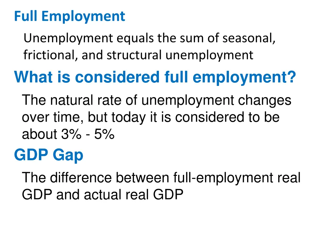 full employment unemployment equals