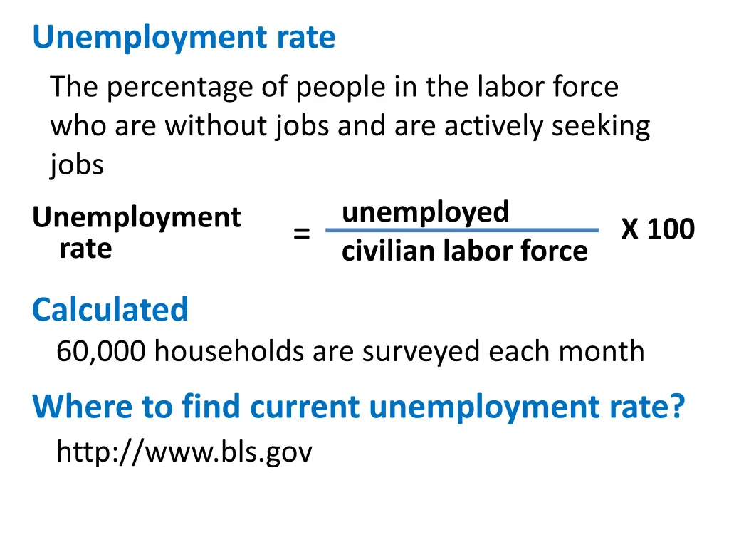 unemployment rate the percentage of people
