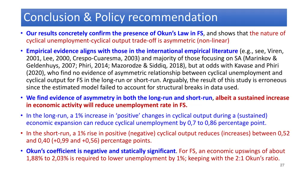 conclusion policy recommendation