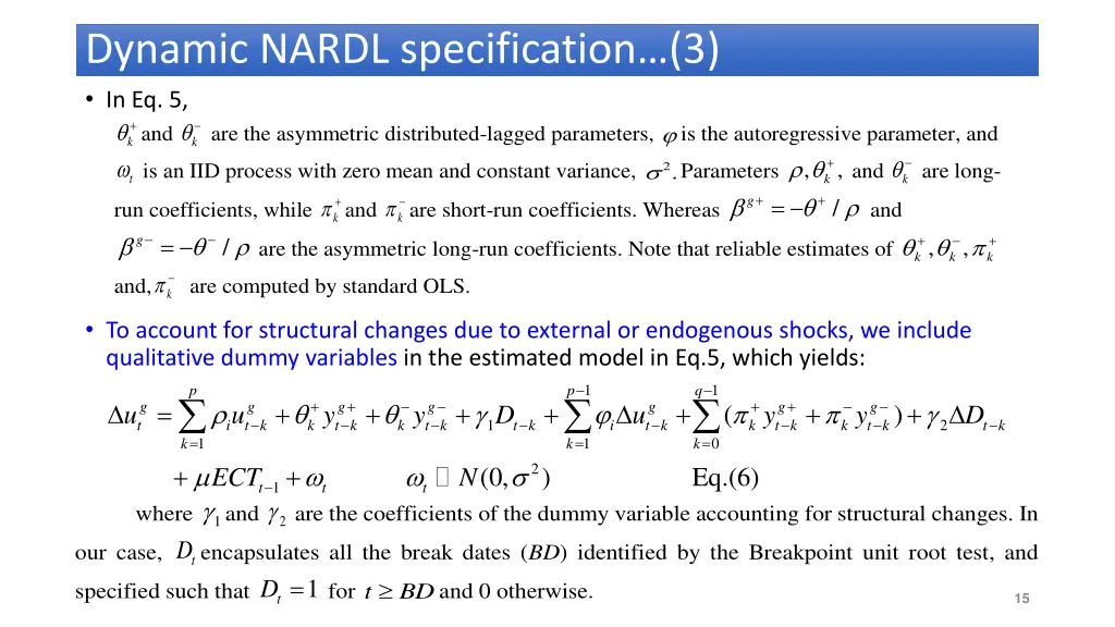 dynamic nardl specification