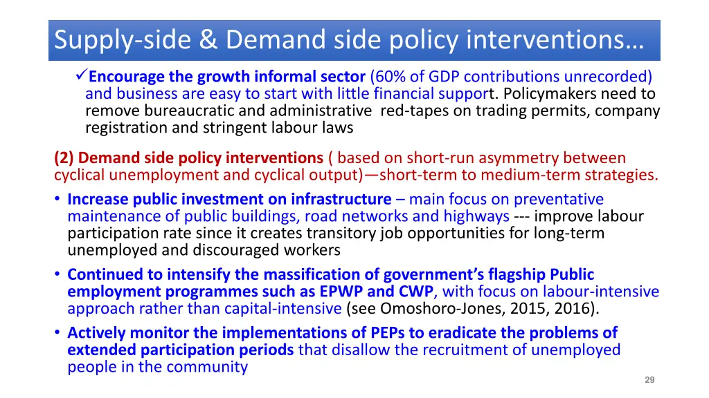 supply side demand side policy interventions
