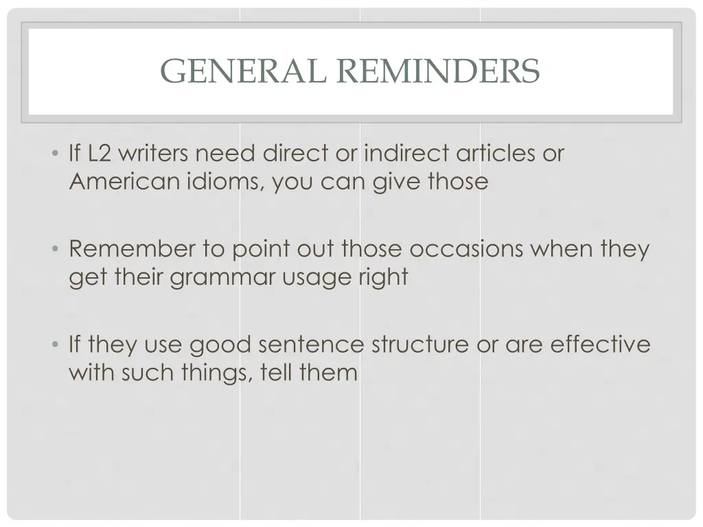 general reminders 1