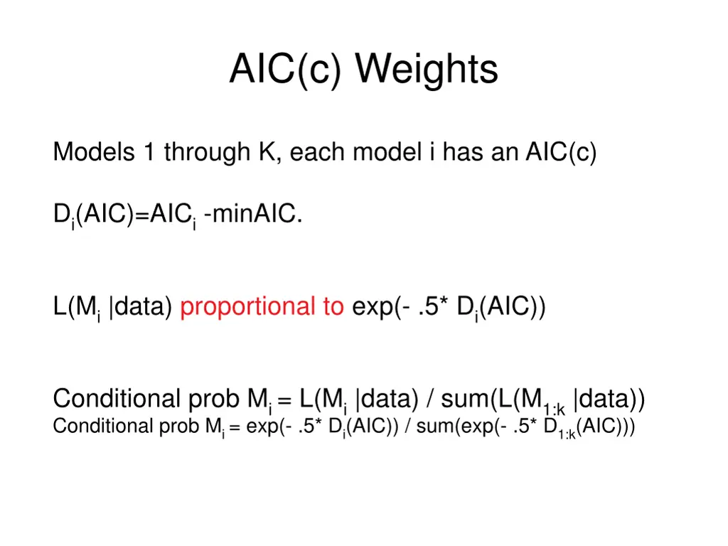 aic c weights