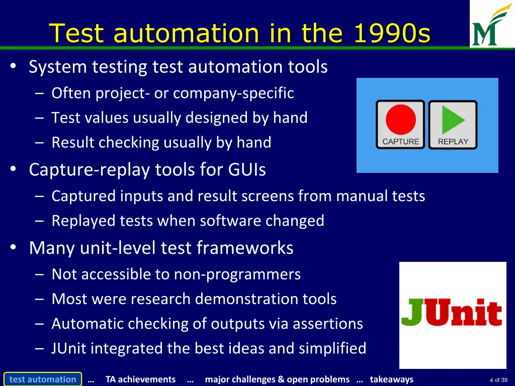 test automation in the 1990s system testing test