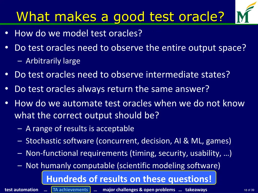 what makes a good test oracle how do we model