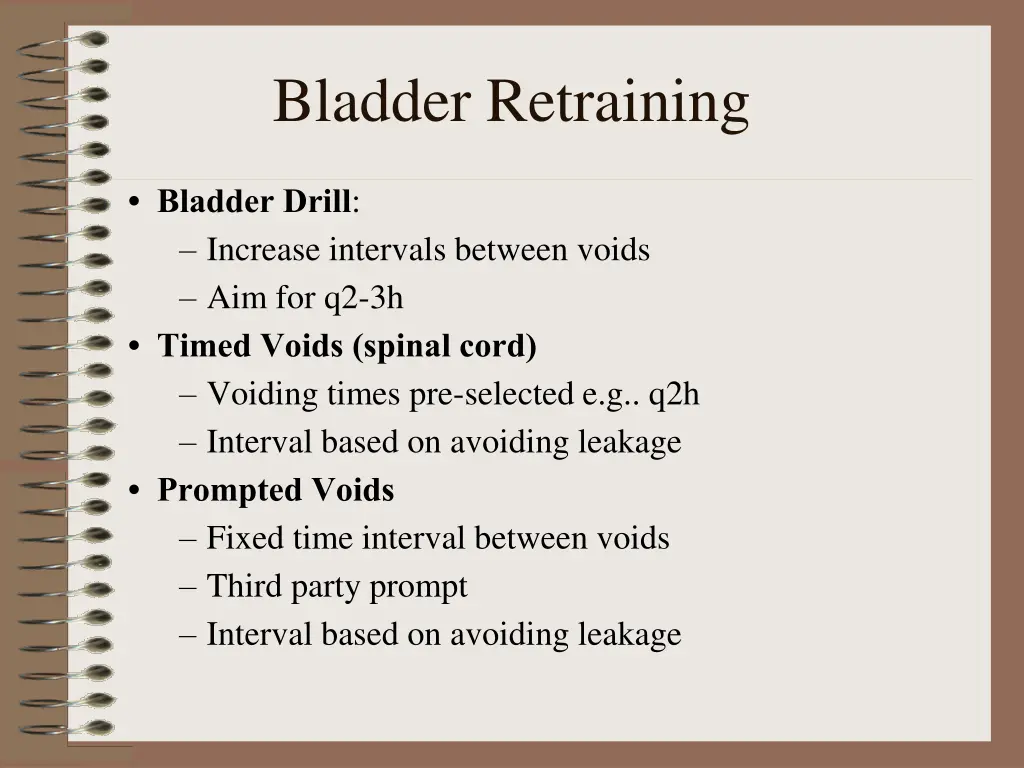 bladder retraining