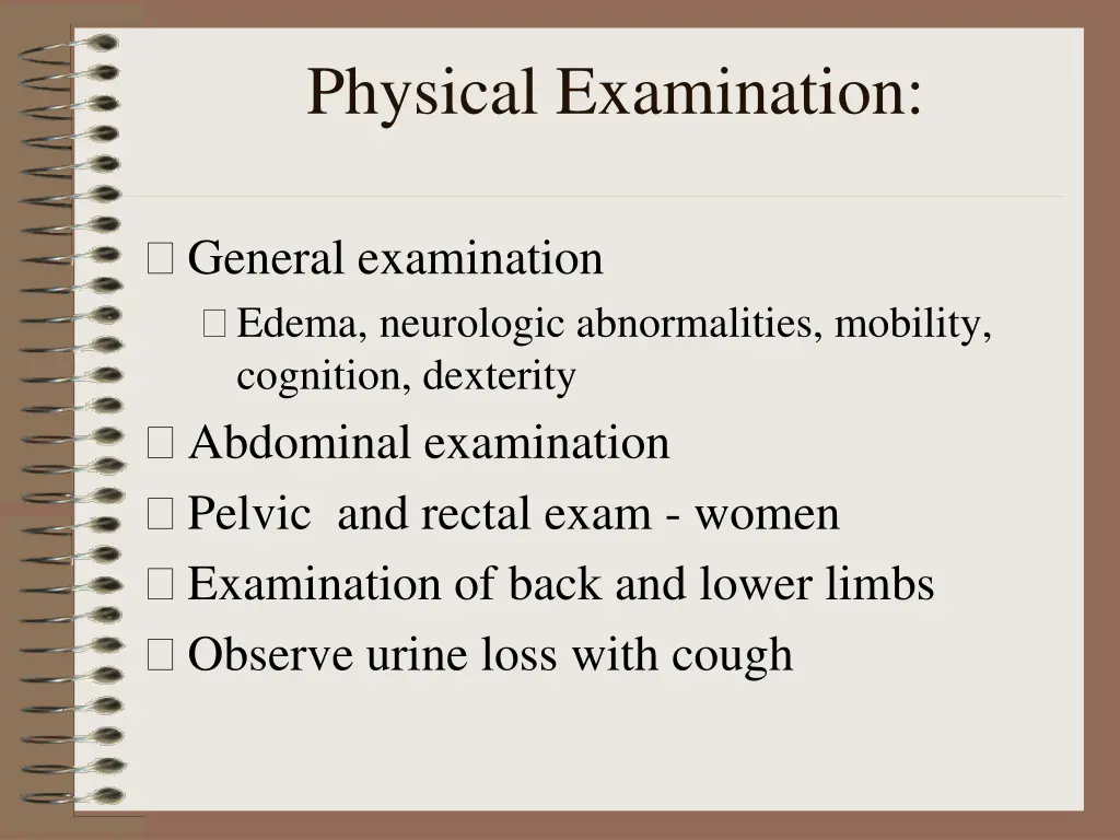 physical examination