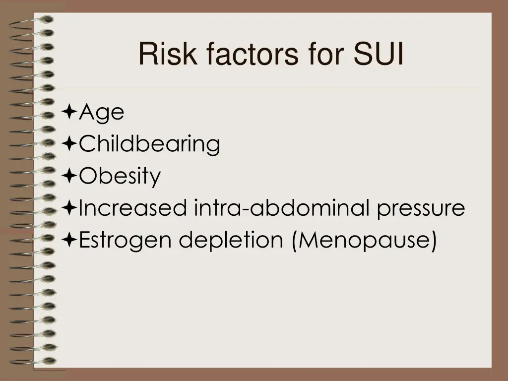 risk factors for sui