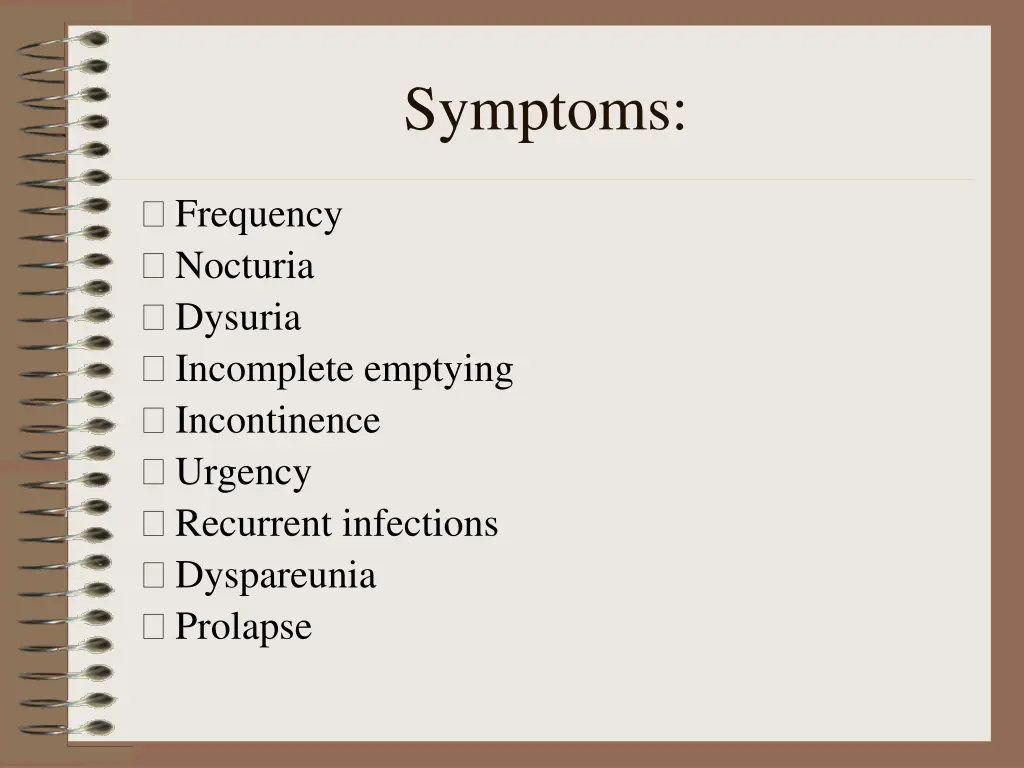 symptoms