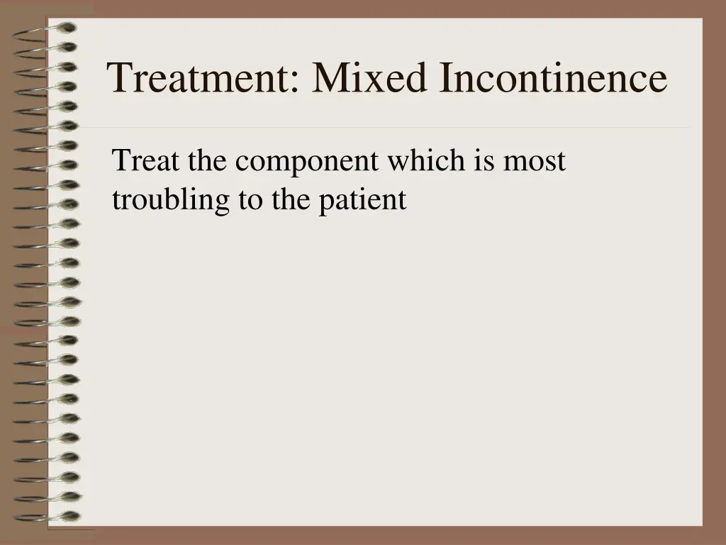 treatment mixed incontinence