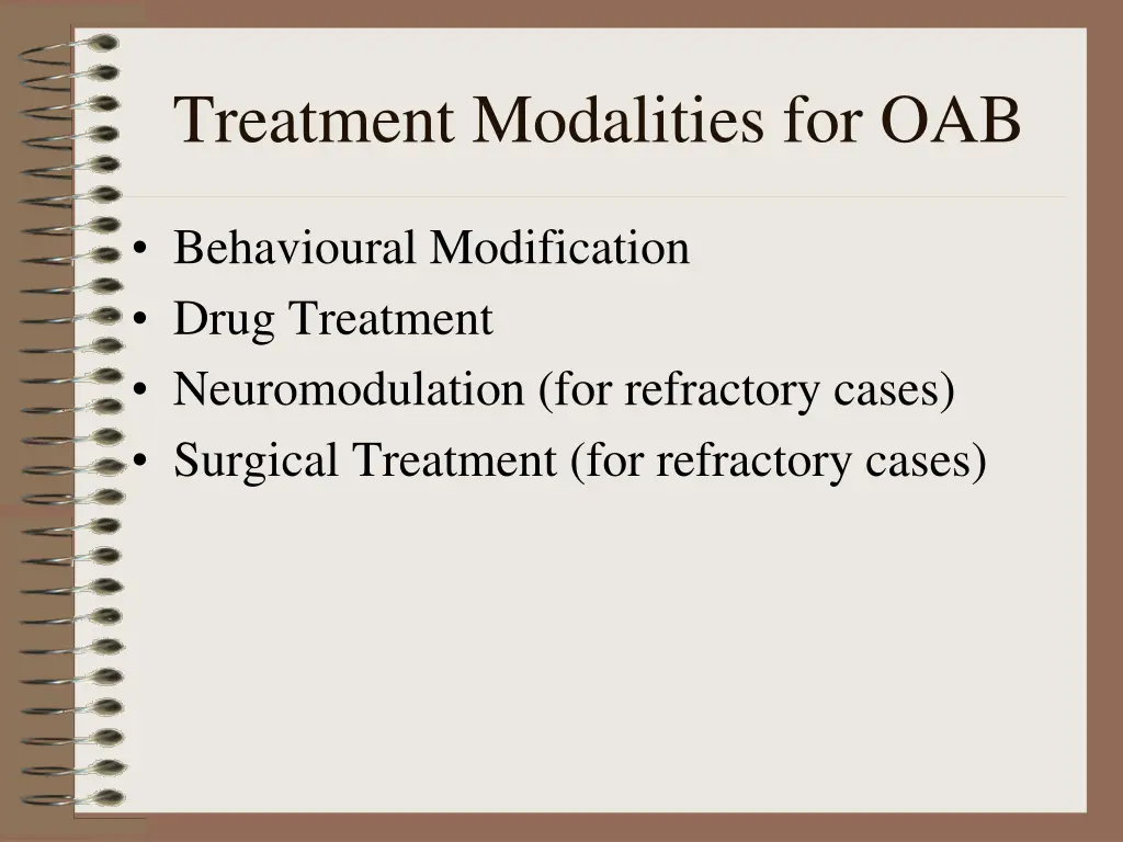 treatment modalities for oab