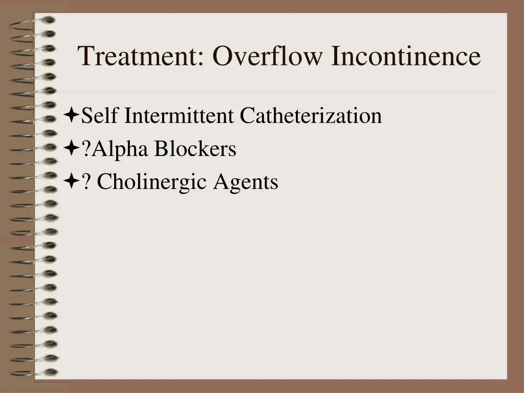 treatment overflow incontinence