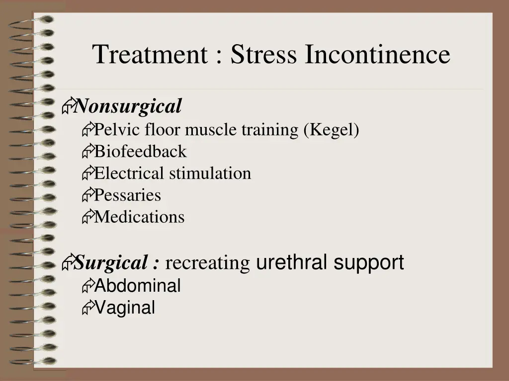 treatment stress incontinence
