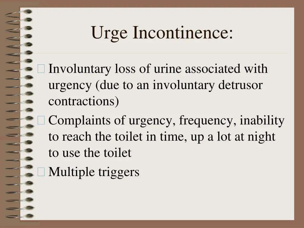 urge incontinence
