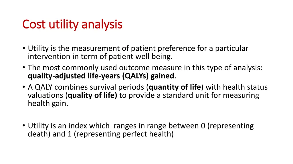 cost utility analysis cost utility analysis