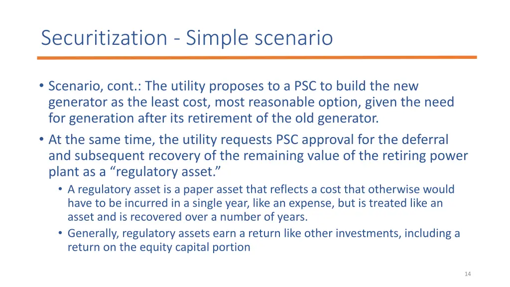 securitization simple scenario 1