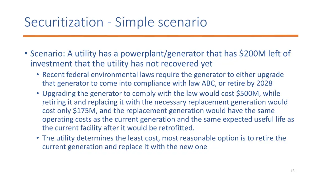 securitization simple scenario