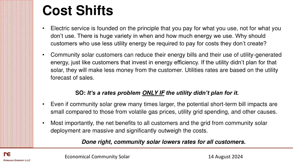 cost shifts