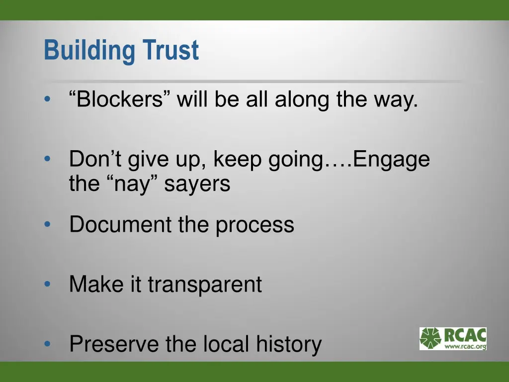 building trust