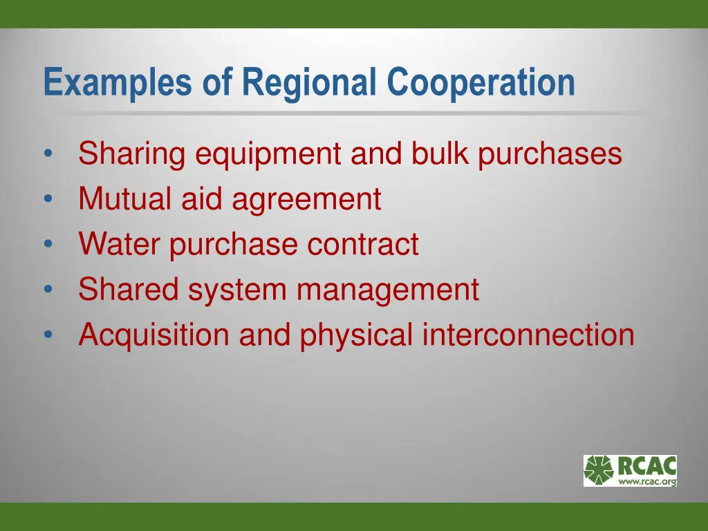 examples of regional cooperation
