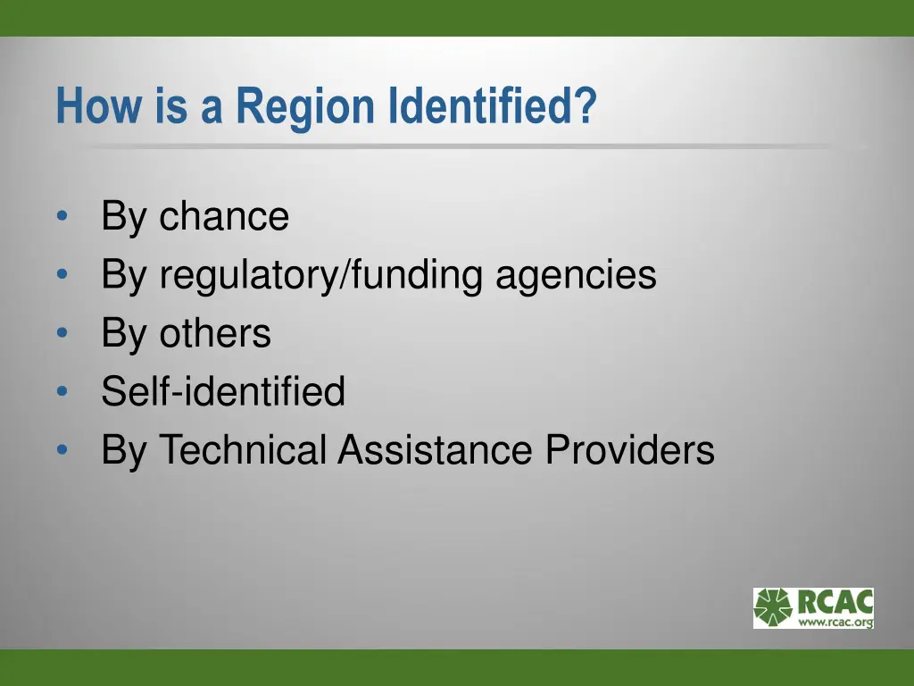 how is a region identified