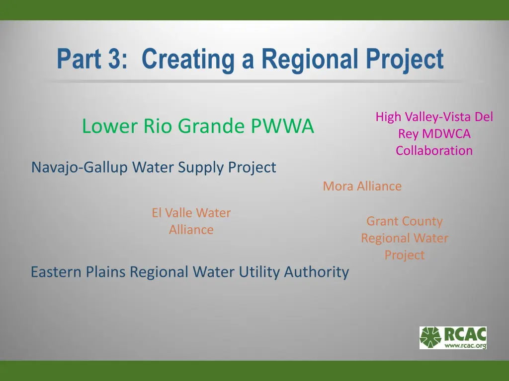 part 3 creating a regional project