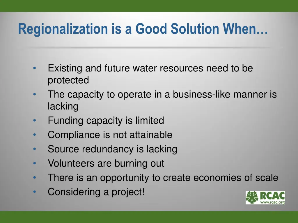 regionalization is a good solution when