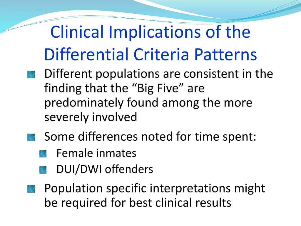 clinical implications of the differential