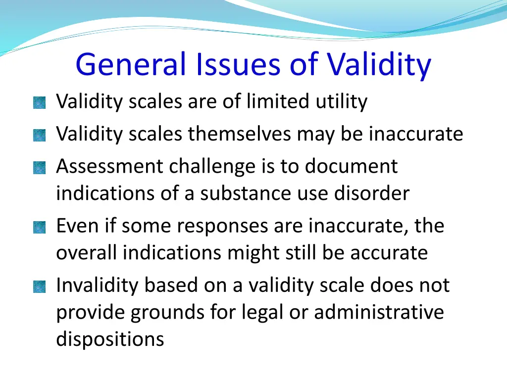 general issues of validity validity scales