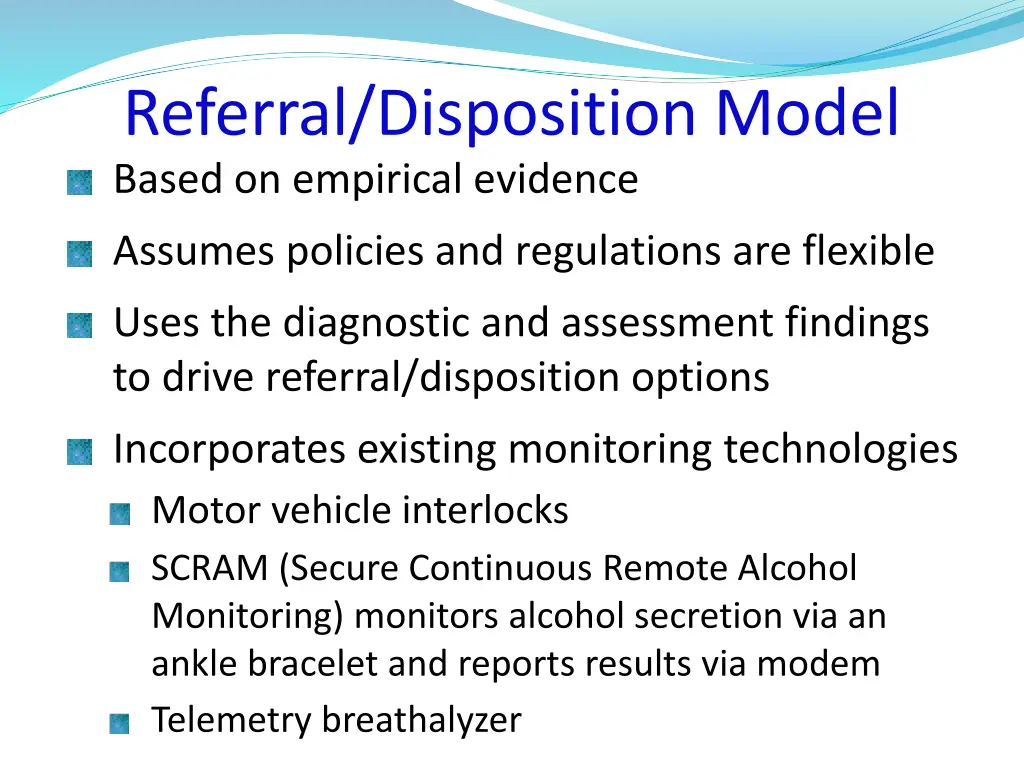 referral disposition model based on empirical