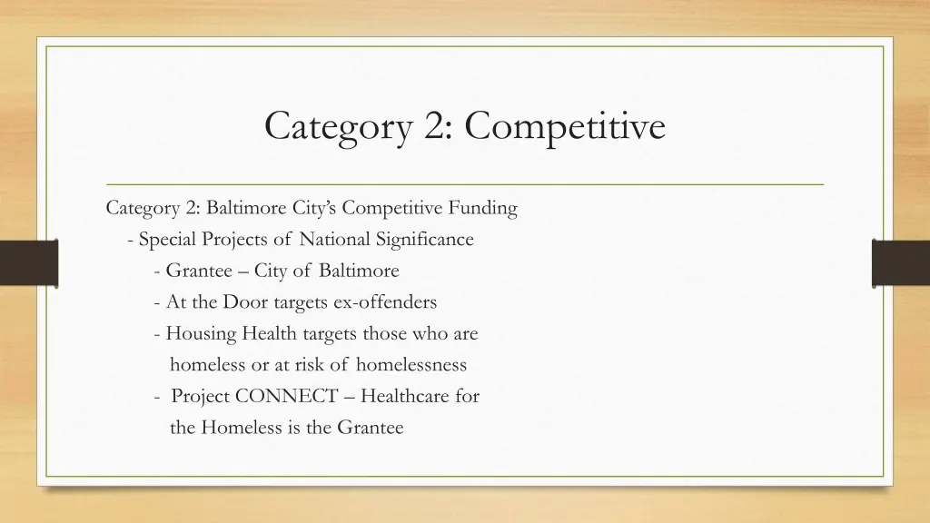 category 2 competitive