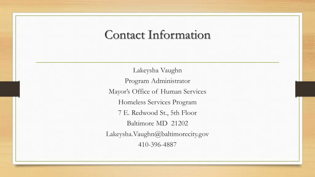 contact information