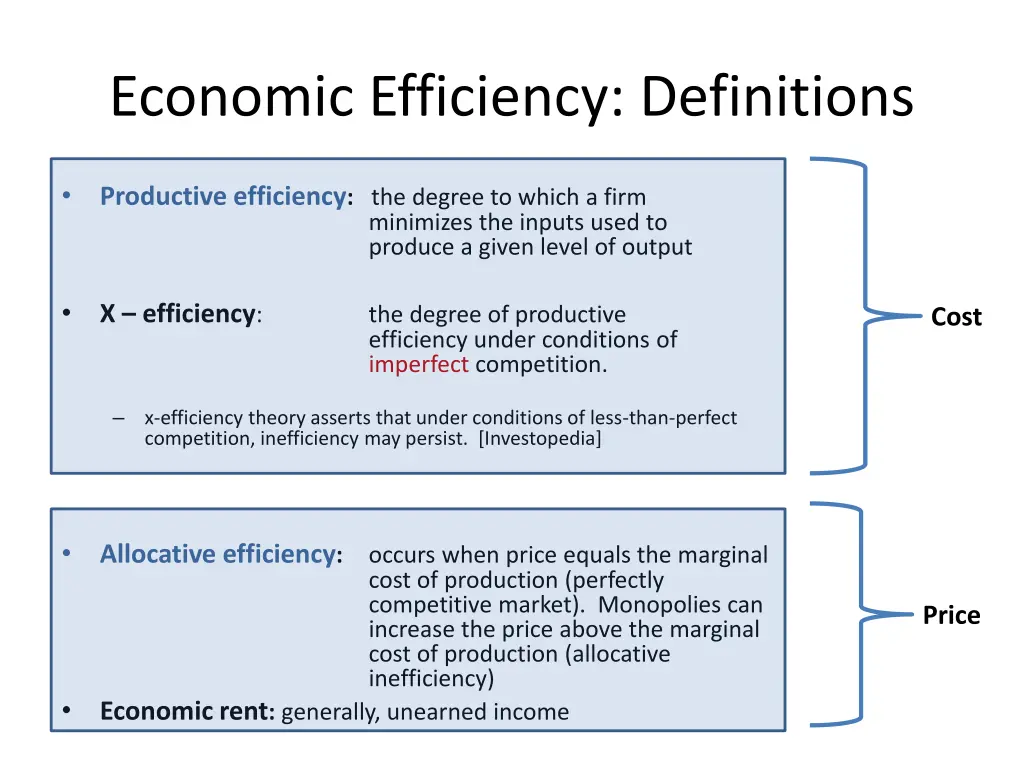 economic efficiency definitions