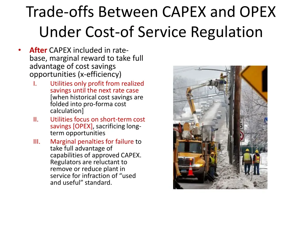 trade offs between capex and opex under cost