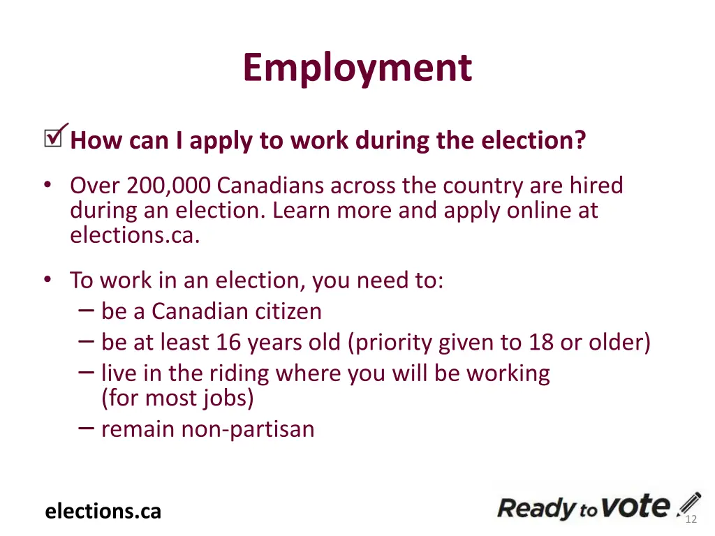 employment