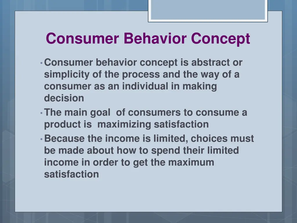 consumer behavior concept
