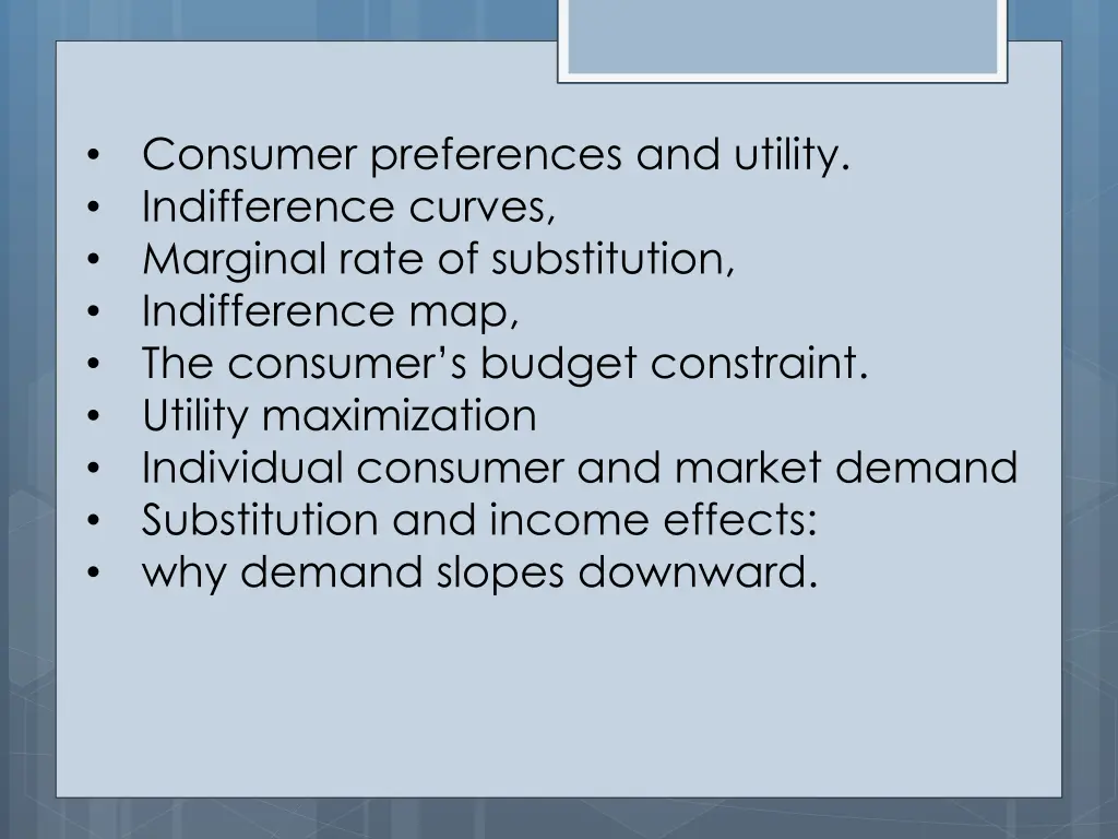 consumer preferences and utility indifference