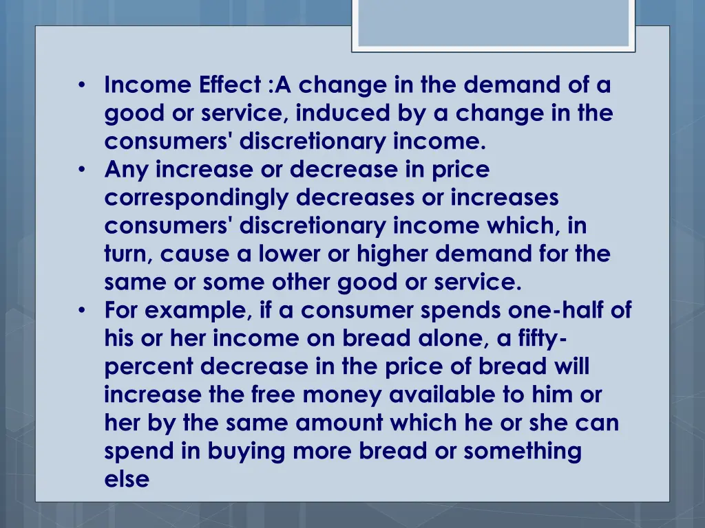 income effect a change in the demand of a good