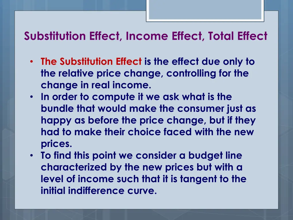 substitution effect income effect total effect
