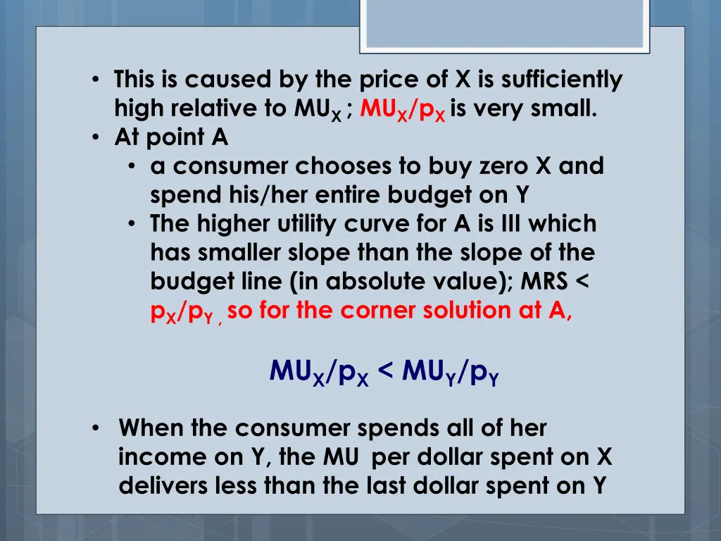 this is caused by the price of x is sufficiently