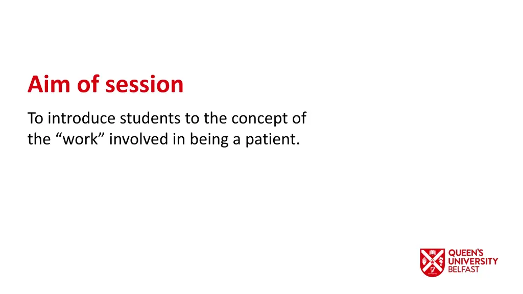 aim of session 1