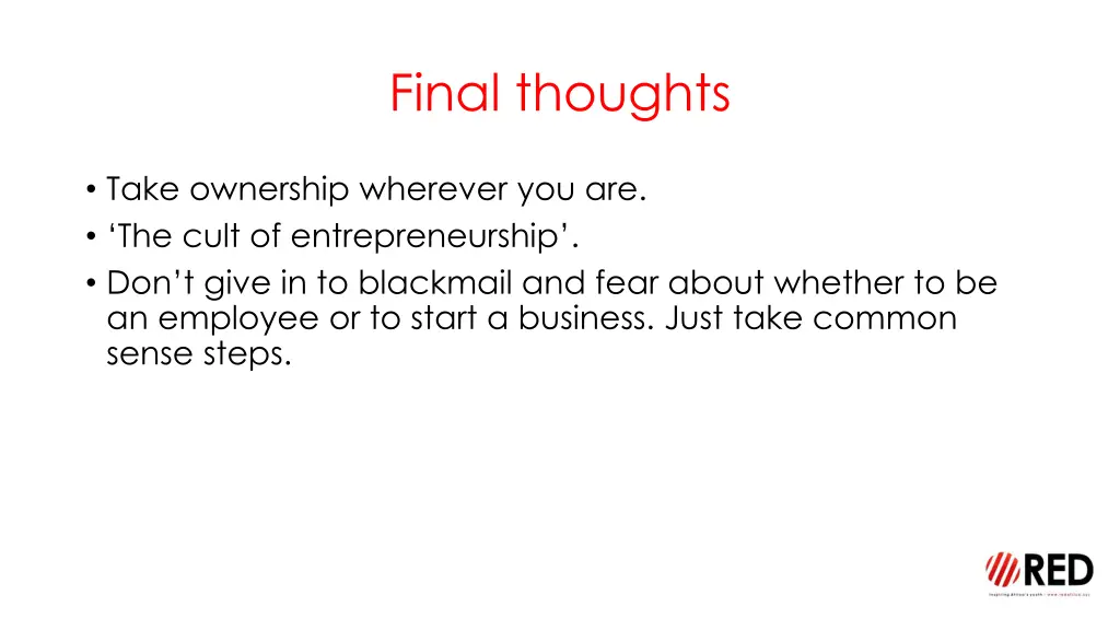 final thoughts