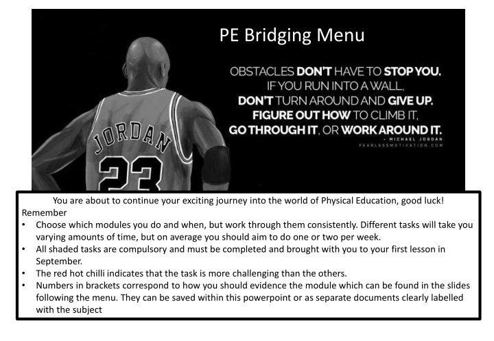pe bridging menu