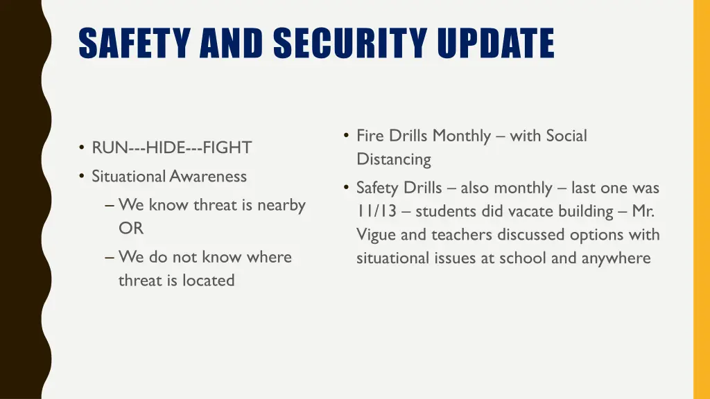 safety and security update