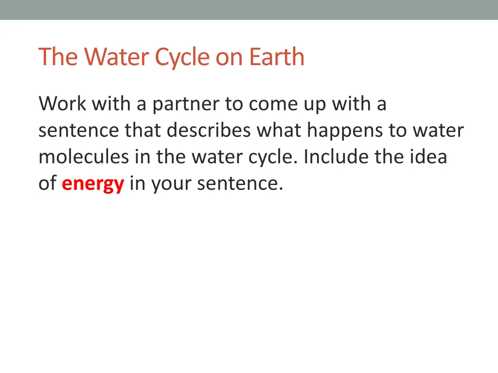 the water cycle on earth 1