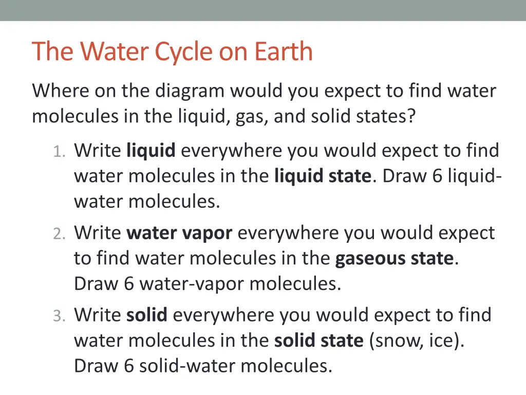 the water cycle on earth